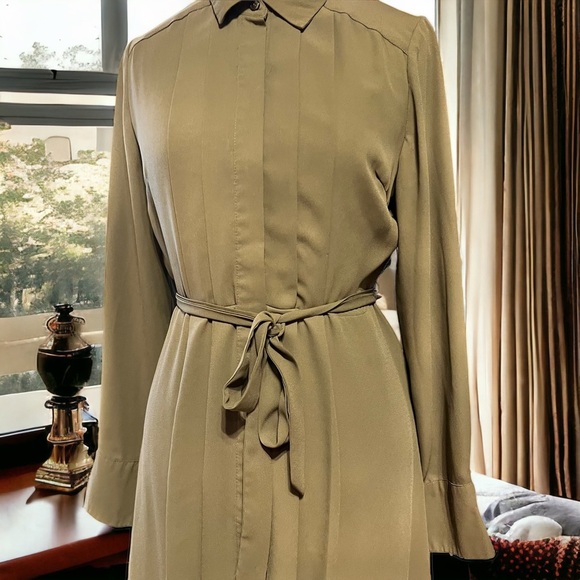 Beautiful Nanette Lepore Rayon Dress. Khaki Green. Super Soft Sz8 - Picture 14 of 15